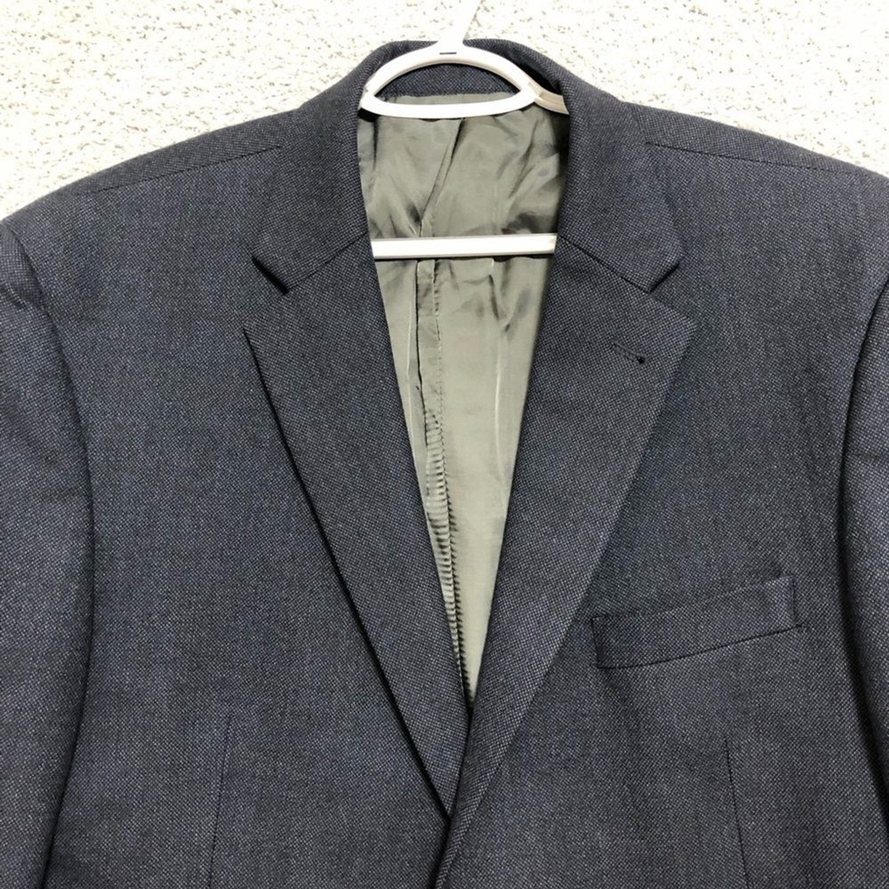 Jos. A. Bank Men's Navy Wool Blazer Size 46R Two Button Sport Coat - Picture 3 of 16